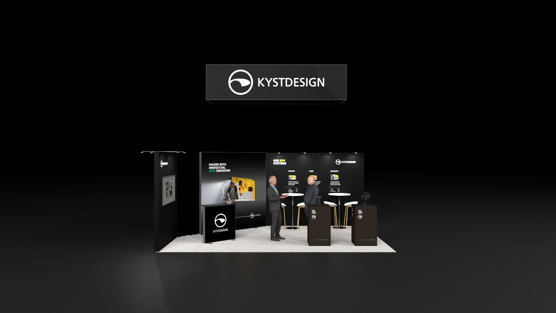 Kystdesign messestand render frontview